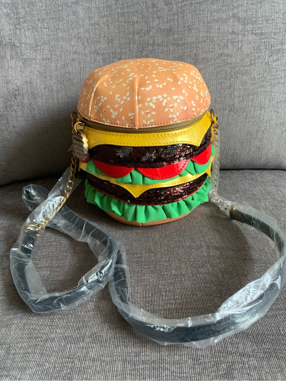 Betsey Johnson Kitsch Nice Buns cheeseburger hamburger Crossbody bag purse NWOT - Picture 13 of 13